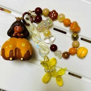 Chocolate Girl Key Beaded Chain/Bag Pendant
